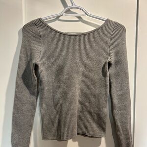 Brandy Melville Gray Ribbed Top